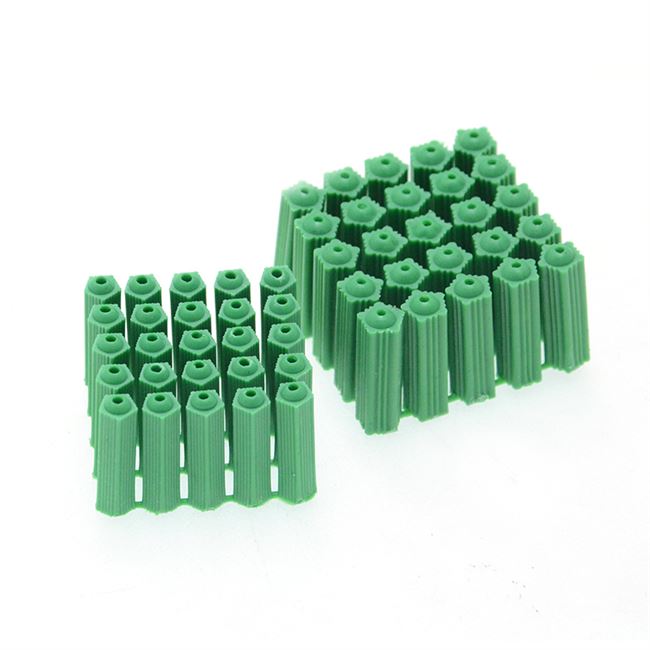 绿色胶塞6mm塑料膨胀管涨塞8毫米塑胶螺丝管绿色锚栓墙塞m6m8