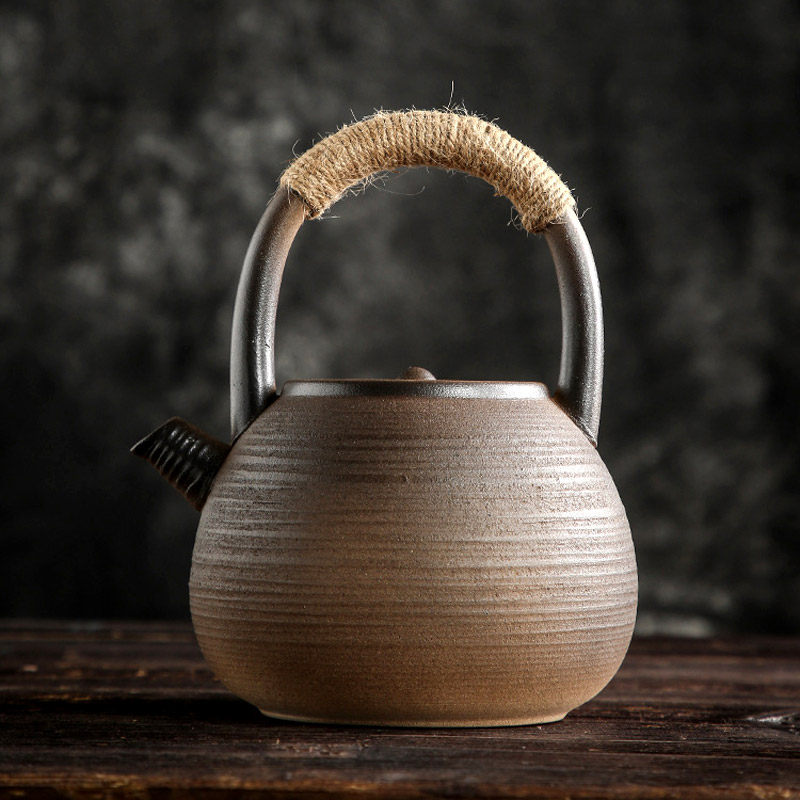 大号大容量家陶陶陶瓷单壶烧水煮用壶泡茶厚实复古茶壶