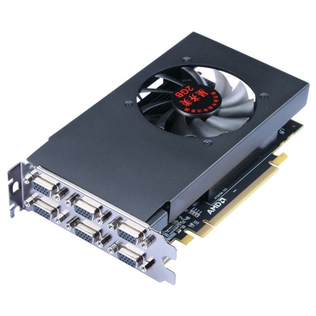 vga显卡显卡r7350原生6多屏6屏一拖六多屏电脑六屏显卡