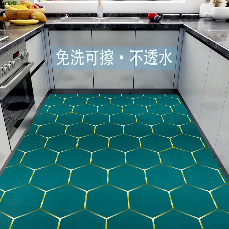 2022新款厨房专用地垫吸水防滑防油免洗可擦耐脏pvc整铺地毯垫子