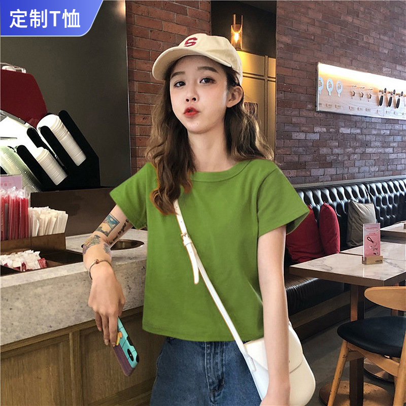 潮服定制女装显瘦露脐T恤印图logo纯色短袖订做姐妹闺蜜团队衫服|ruв категории персональные настройки/разработка услуг/DIY, платье сумки настройки, Специальные одежды, модная одежда - от Buy2taobao.com для оказания профессиональной услуги покупки агента Taobao