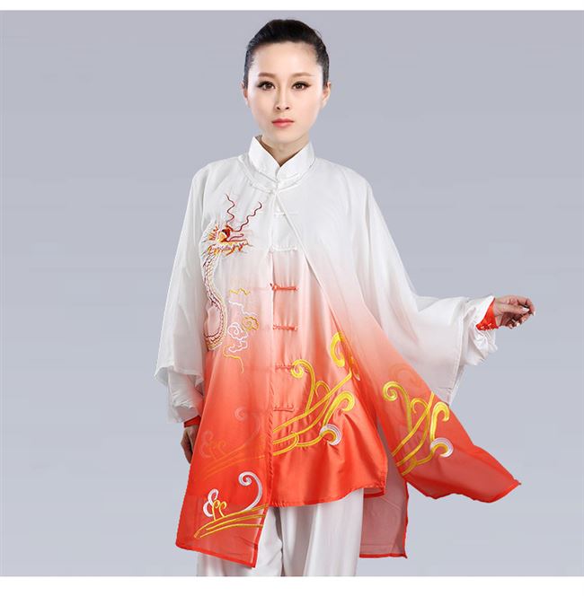 太极表演服比赛服刺绣渐变色图片