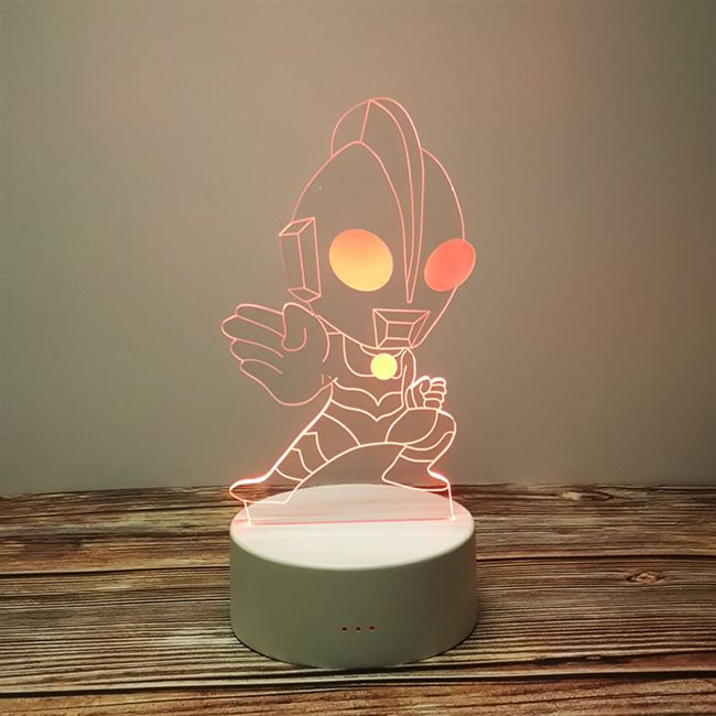 小夜灯卧室遥控卡通奥特曼led插电床头灯儿童房3d小台灯睡眠男孩