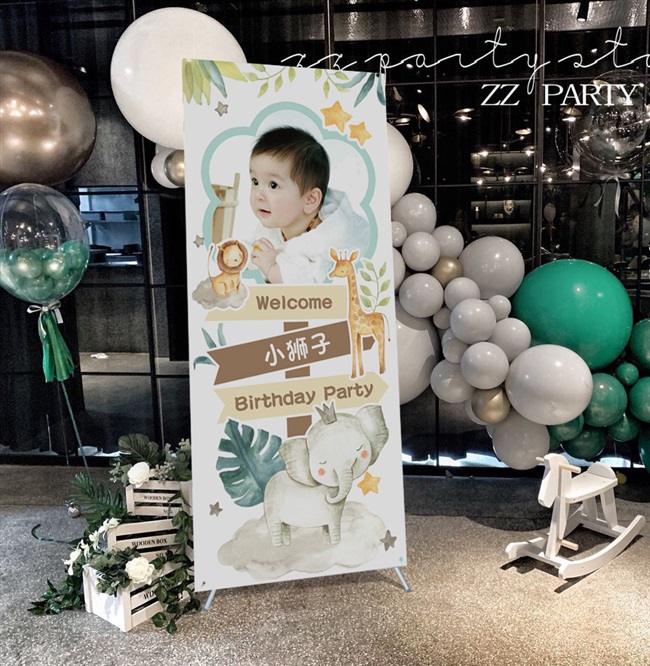满月制作周岁生日海报定鼠宝宝照片订做儿童百天百日宴易拉宝展架