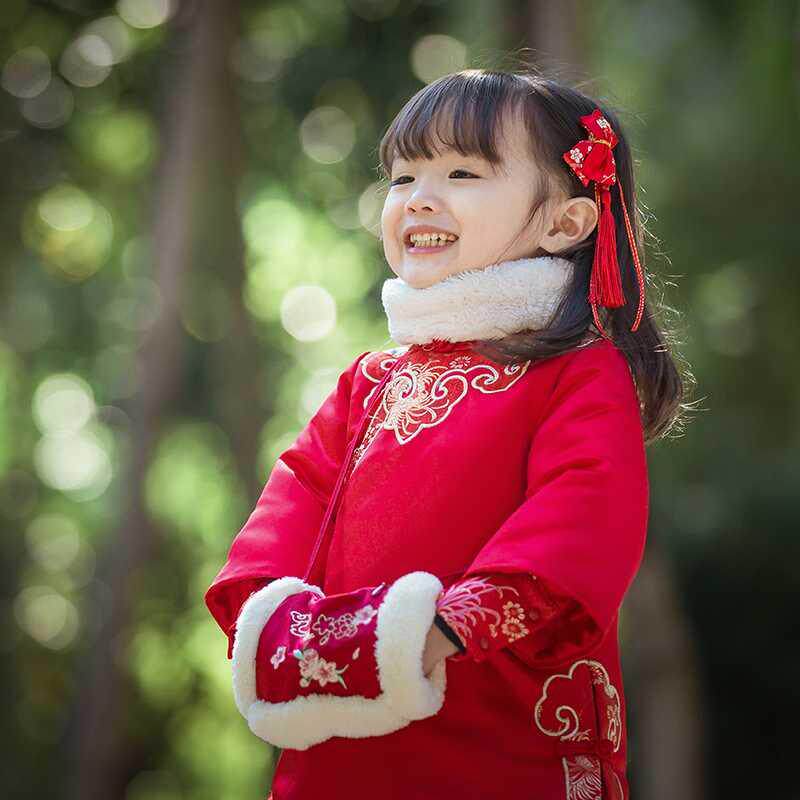 过年女装红中国风