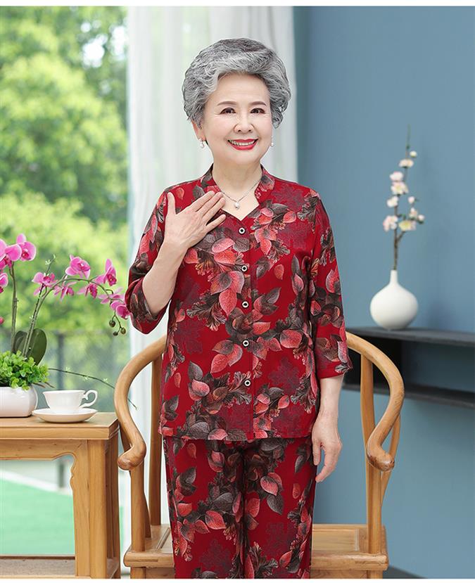 老年人女装60一70c多岁妈妈穿的衣服夏天65老人家80奶奶六七十套