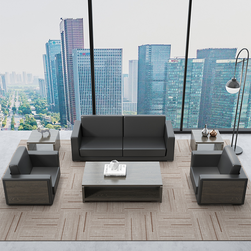 同豪上海办公家具商务办公沙发三人单人会客接待沙发茶几简约现代