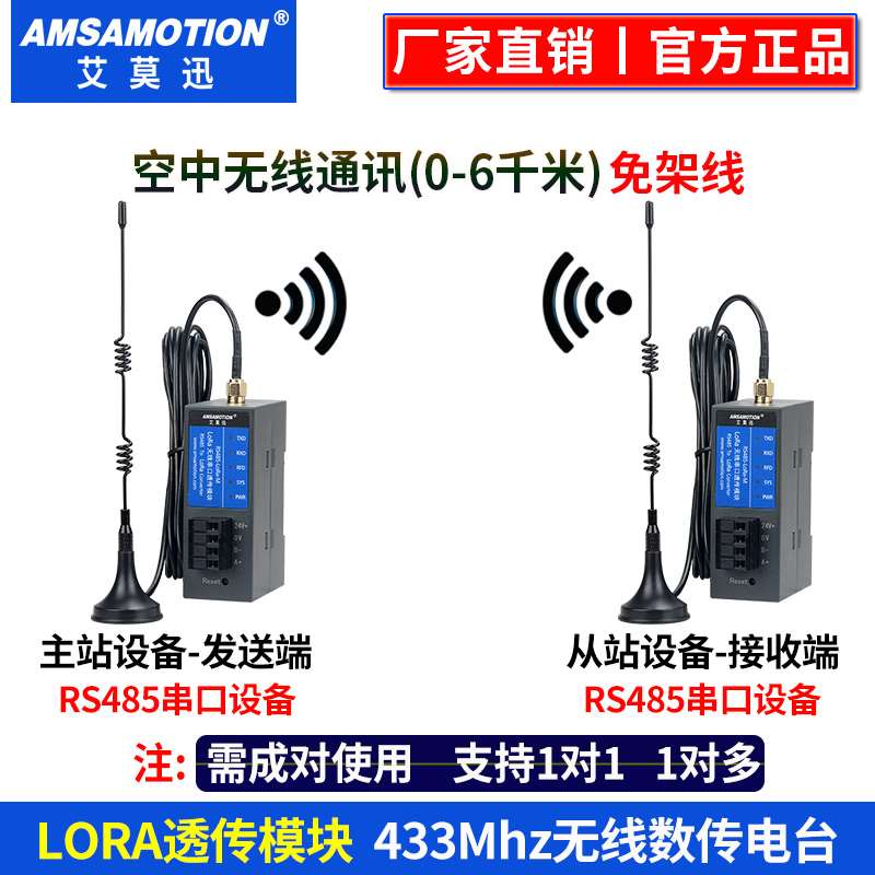 艾迅or无线远程收R发数l传电台S48523莫2m讯集odbus通信a采模