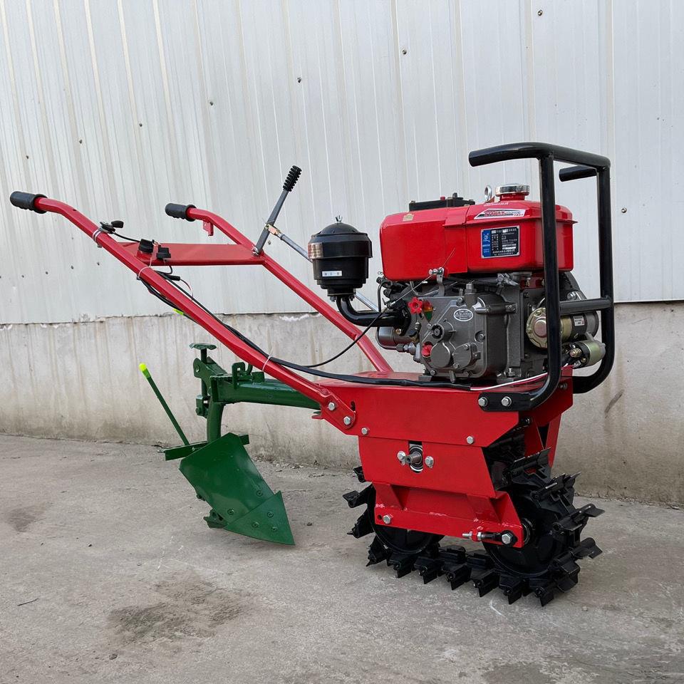 链轨微耕机汽油多功能农用开沟机犁地柴油耕地机播种施肥翻转犁