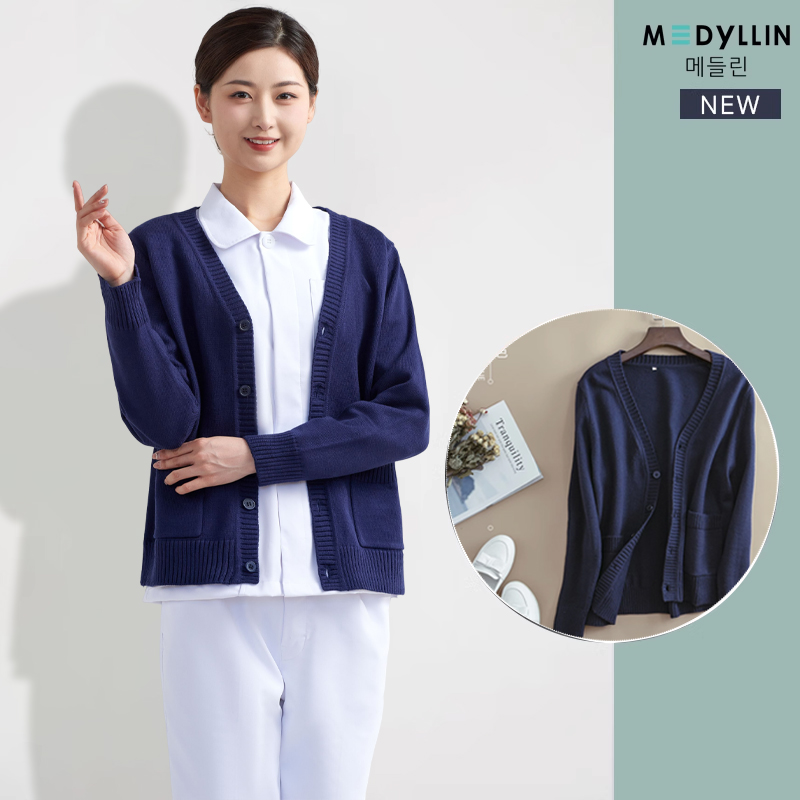 护士毛衣外套开衫加绒加厚不起球医生护士服针织衫秋冬季工作服