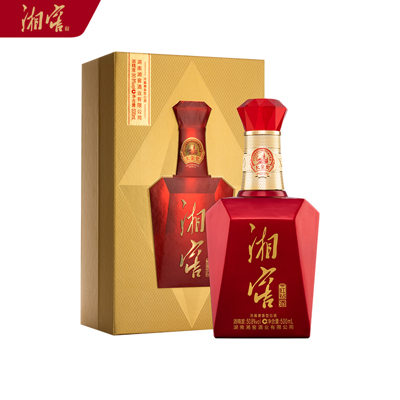 酒厂自营湘窖金奖红钻湖南浓酱兼香型高度白酒瓶装礼盒装整箱