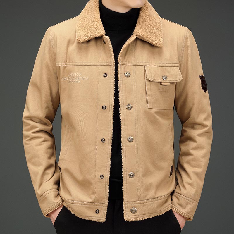 老爷车2021高档轻奢男士时尚夹克棉服外套保暖有型