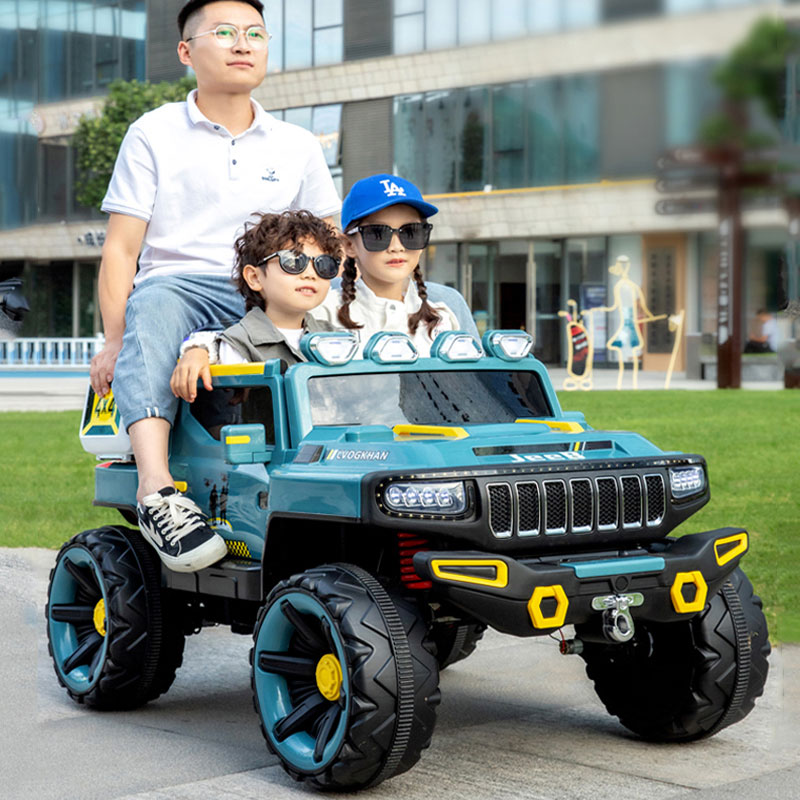 儿童电动车四轮越野汽车双人宝宝玩具车遥控童车可坐大人坦克500
