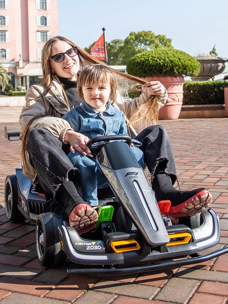 儿童电动卡丁车小孩漂移车赛车遥控四轮汽车可坐大人亲子玩具童车