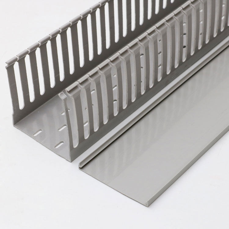 高档100*100灰色pvc线槽架箱走线槽f桥电母燃槽封口t阻线塑料pvin