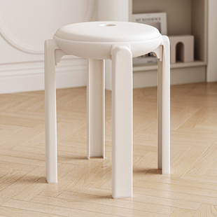 家用塑料加购凳子可叠放餐桌椅子现代简约客厅高凳结实耐用圆凳子