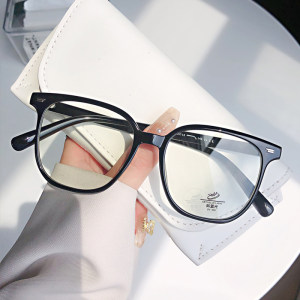 黑框眼镜女款防辐射抗蓝光眼镜近视可配度数镜片圆脸素颜眼睛框架