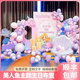 美人鱼公主女孩儿童生日装饰场景布置气球派对满月百天宴背景kt板