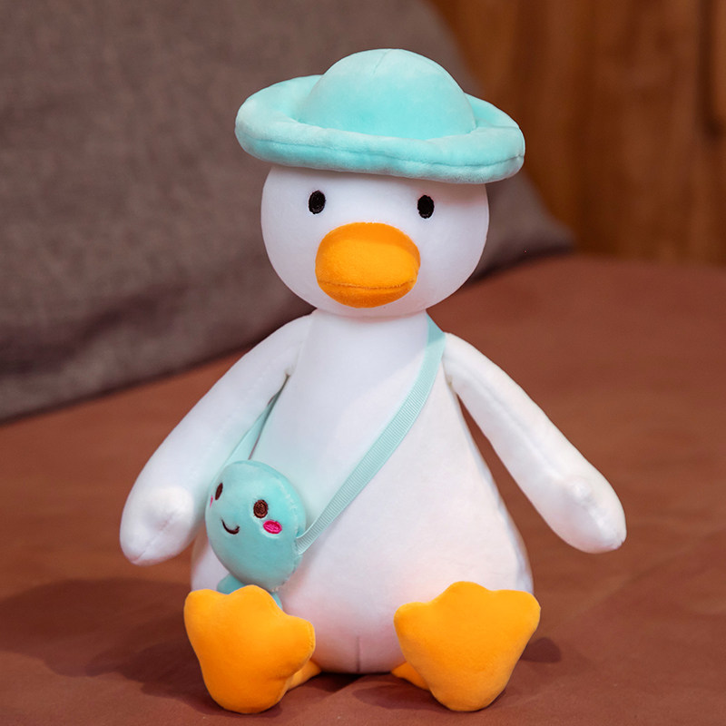 可爱上学鸭网红鸭毛绒玩具公仔软萌鸭抱枕小鸭子玩偶女生儿童礼物