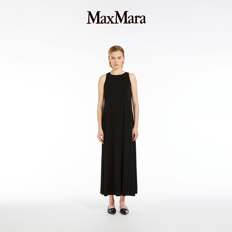MaxMara 2024春夏新品长款无袖A字长款连衣裙6621124806