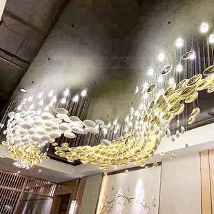 新品工程定做商场大厅艺术水晶灯创意吸顶灯大型酒店大堂吊灯售楼