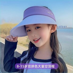 夏天帽子儿童防晒帽女童2024新款韩系女孩夏季户外女款遮阳太阳帽