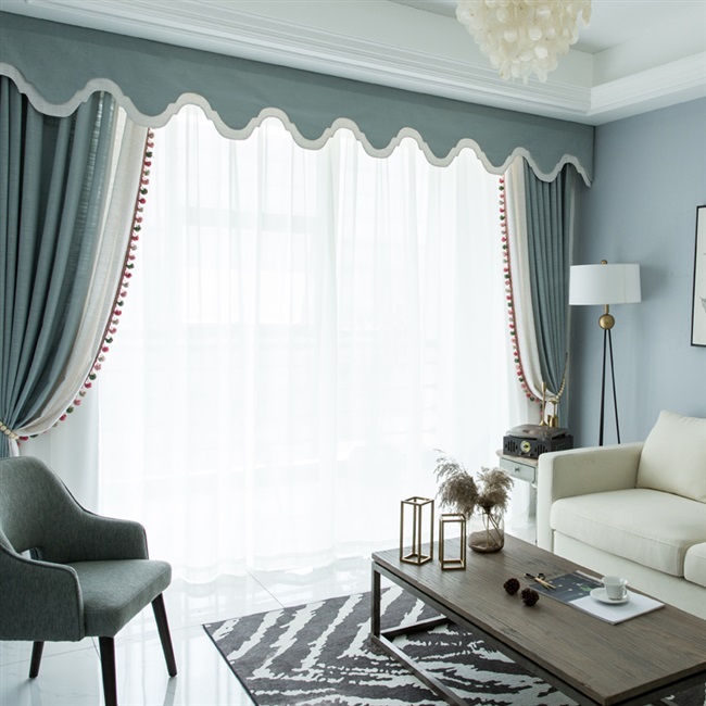 窗幔帘头简约图片