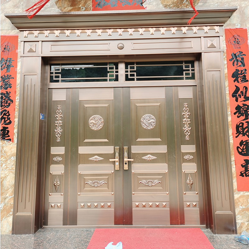 铜门别墅大门农村自建房家用乡村进户入户门双开门四开高端大气