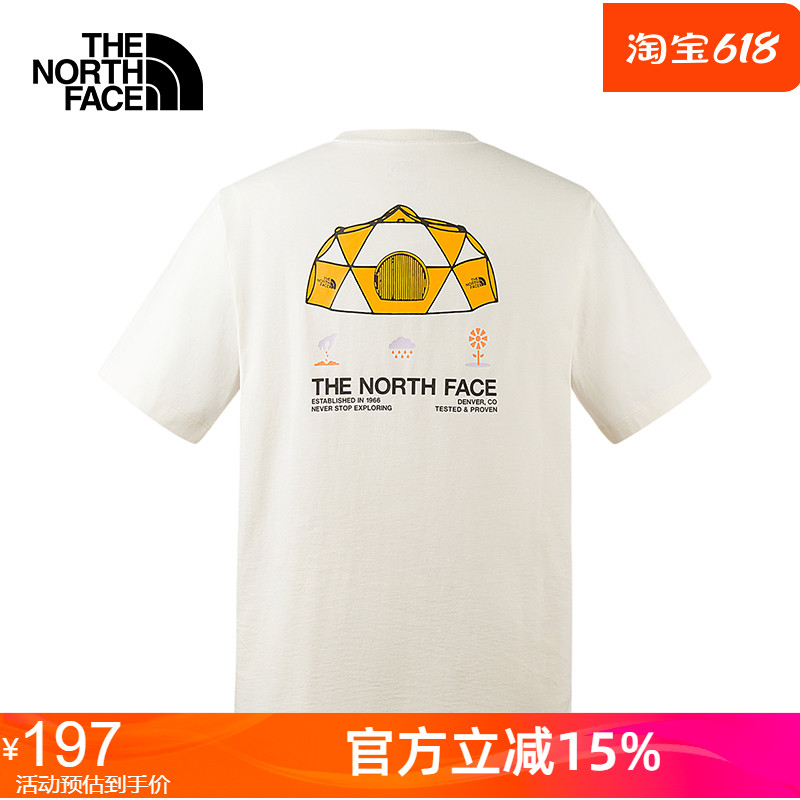 TheNorthFace北面短袖T恤男女款露营舒适透气户外24春夏新款8CSV