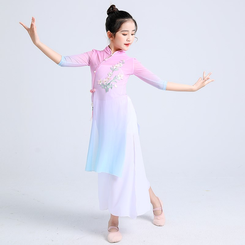 儿童古典舞旗袍身韵纱衣艺考中国舞服女童练功服演出民族舞蹈服装