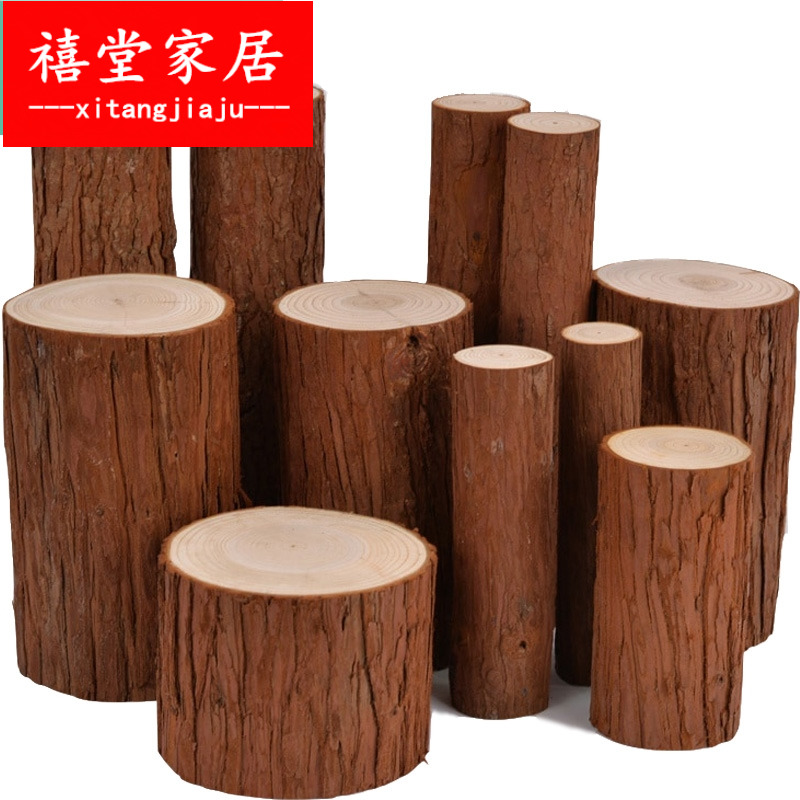 ly树墩木头实木墩子四季小木桩底座摆件树桩木桩子造型花盆盆景围