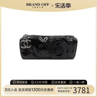 中古CHANEL香奈儿女包A级95新camelia pouch山茶花手拿包BRANDOFF