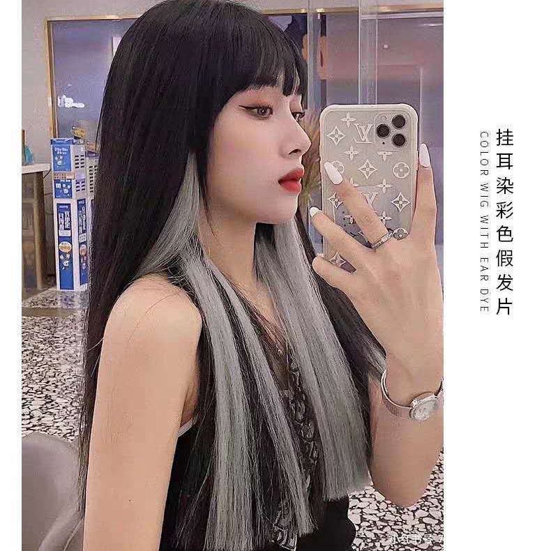 挑染彩色渐变挂耳染隐形无痕假发片