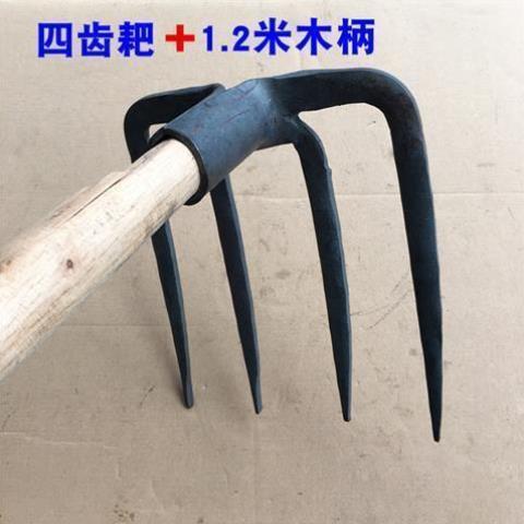 二齿钉耙子四齿耙松t土栽培园艺农用工具三齿叉铁叉锄头