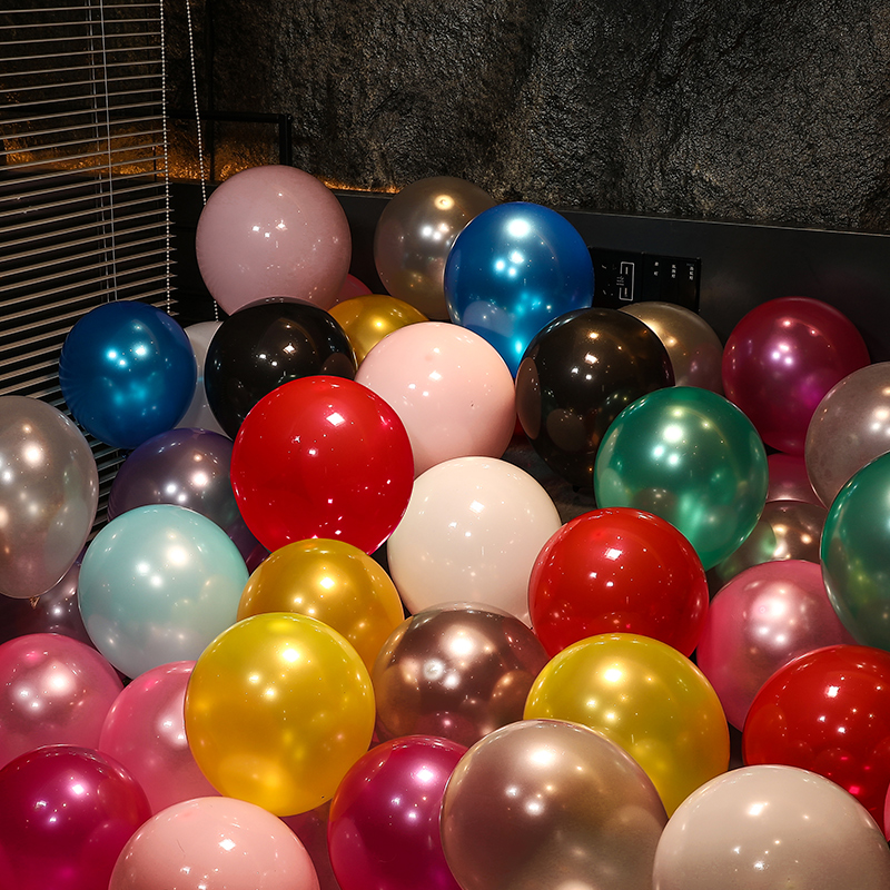 珠光气球批发加厚防爆生日派对装饰场景布置儿童彩色卡通无毒汽球