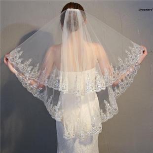 。白色头纱新娘主婚纱长款法式蓬蓬高级感婚礼结婚拍照道具白纱头