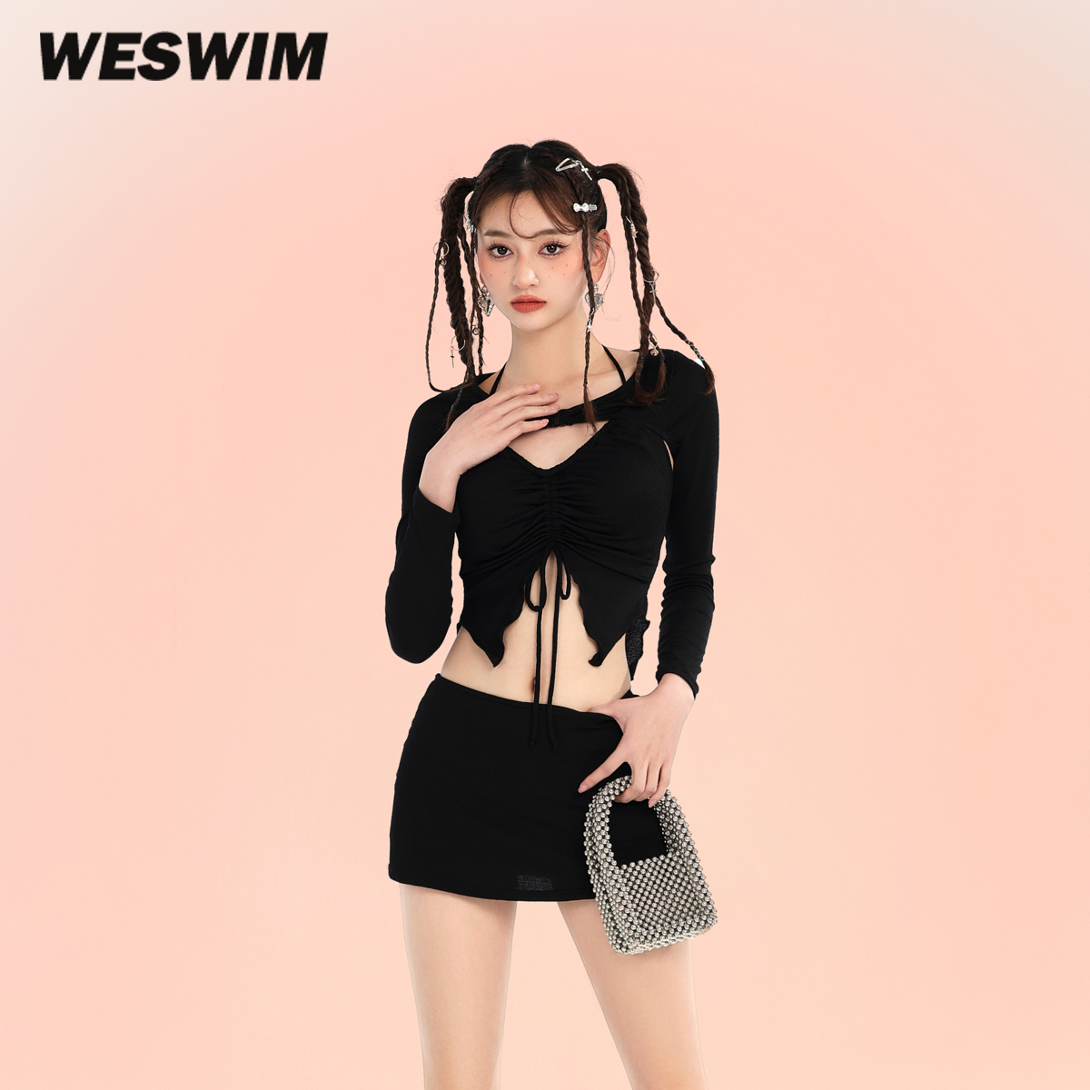 WESWIM分体泳衣女罩衫三件套长