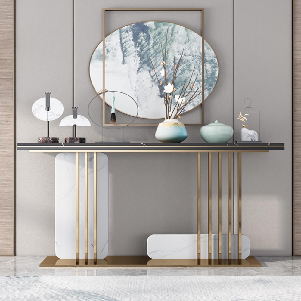 轻奢玄关桌新中式现代简约桌子靠墙大理石玄关台玄关桌条案玄关柜
