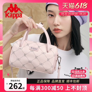 Kappa卡帕 正品新款女士迷你手提单肩包时尚老花波士顿圆桶斜挎包