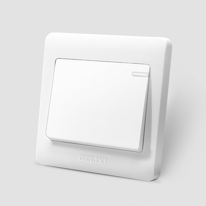 rs开关一开双控86型家用暗装一位单开双联1开灯电源按钮面板