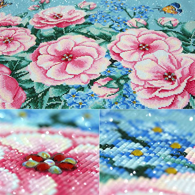 珍珠画十字绣满钻_wk钻石画2020年5d新款客厅满钻花开富贵牡丹花十字