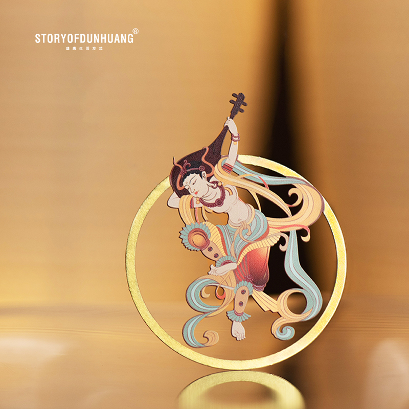 敦煌故事黄铜书签敦煌文创纪念品飞天壁画国风创意礼品反弹倾城