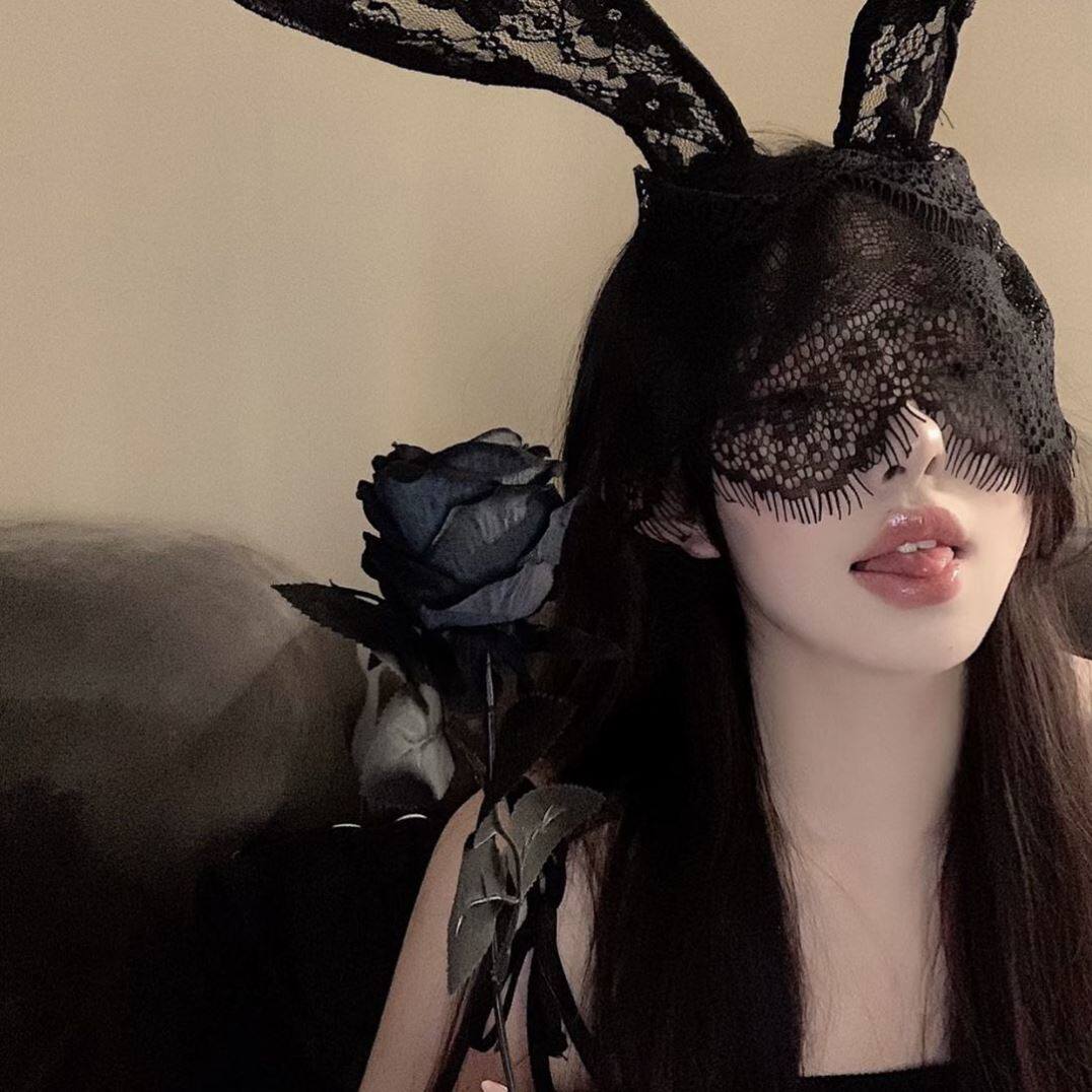 性感蕾丝面罩半脸头套兔女郎眼罩面纱万圣节狐狸兔子面具古风情趣