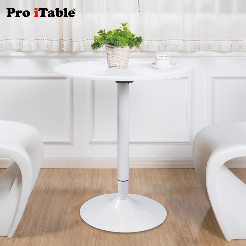 北欧现代简约移动升降小圆桌洽谈会客吧台休闲餐桌咖啡高脚桌黑白