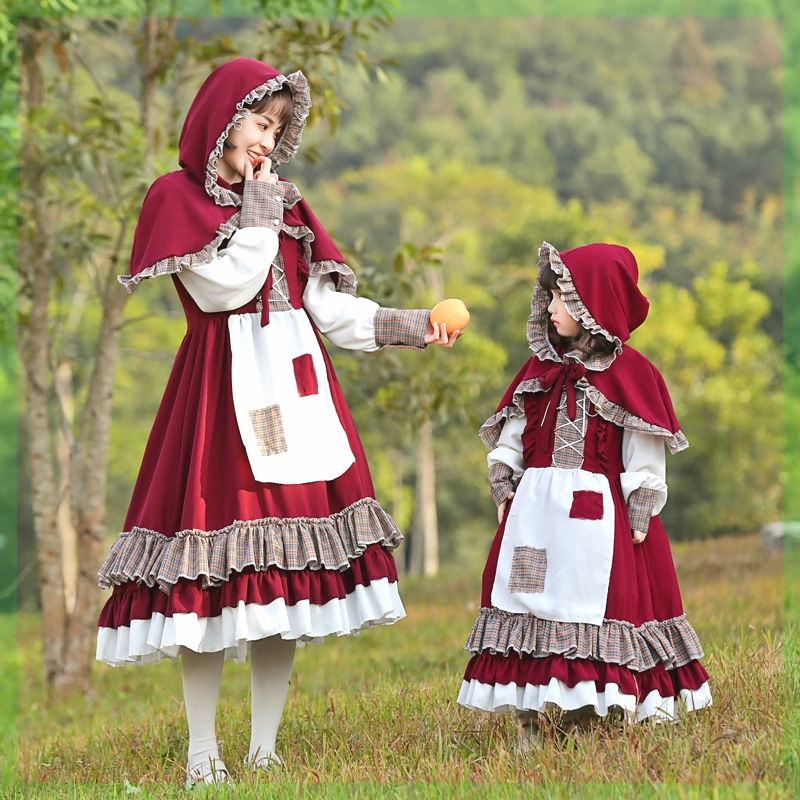 万圣节童话人物服装书中大童成人女小红帽演出服cosplay衣服