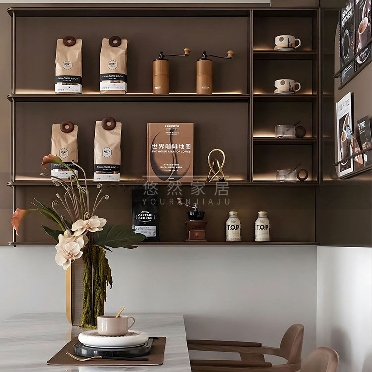 悠然家居手磨样板间咖啡主题北欧饰品现代边柜餐厅摆件咖啡豆杯子