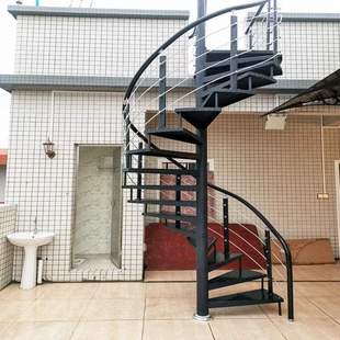 定制室外钢铁楼梯定做整体楼梯阁楼复式铁艺别墅家用户外旋转楼梯