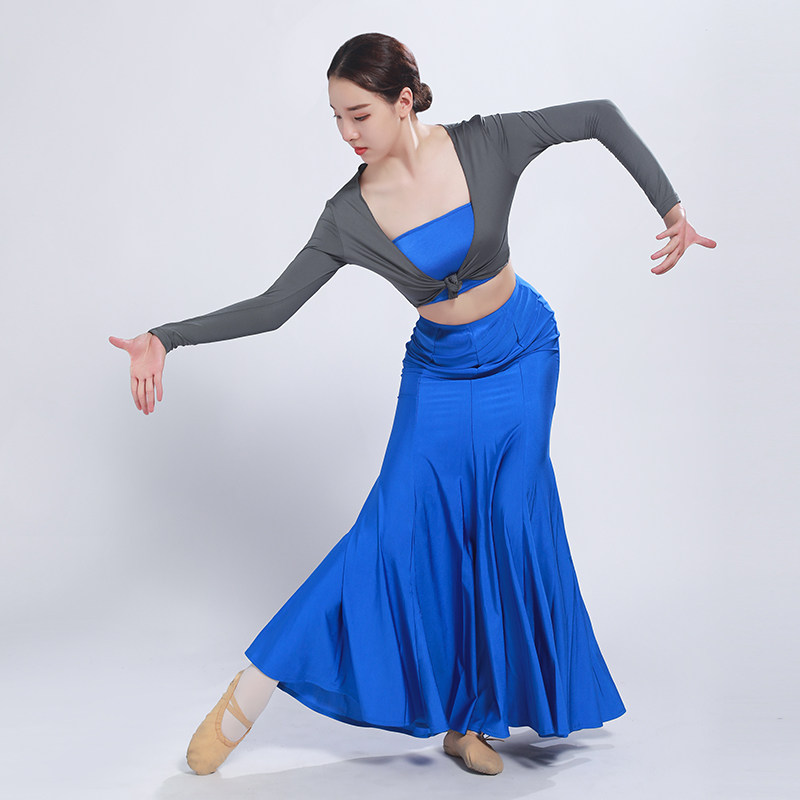 千织万丝傣族赞哈舞蹈服装女关晓艺考同款演出服鱼尾裙大裙摆套装