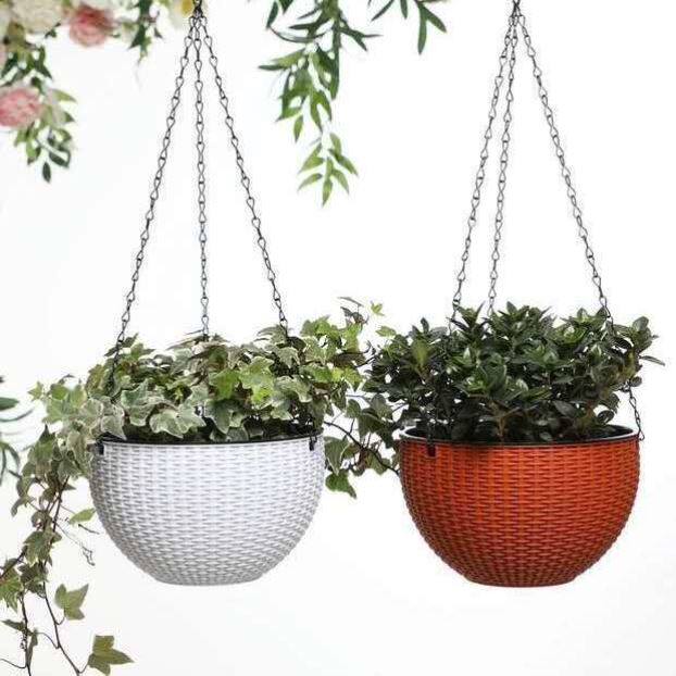 垂吊花篮加厚塑料吊篮盆悬挂式自吸水懒人花盆阳台吊兰绿萝垂吊盆