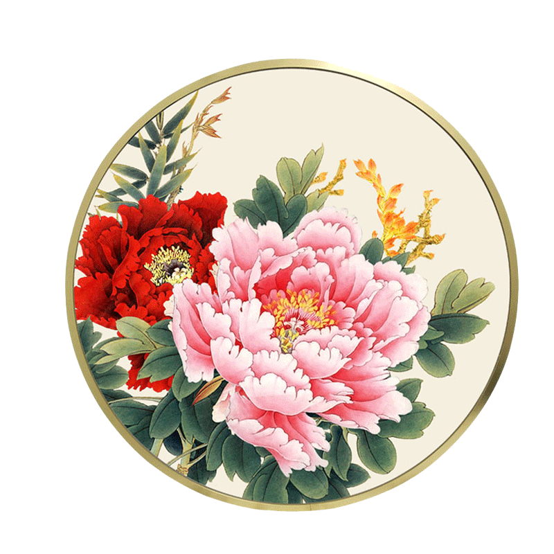 wz5d钻石画满钻新款客厅玄关小幅花开富贵牡丹花点贴钻十字绣钻石